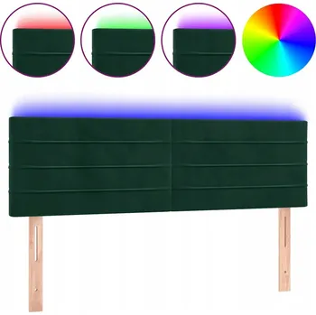 VidaXL Čelo postele s LED, tmavě zelené,