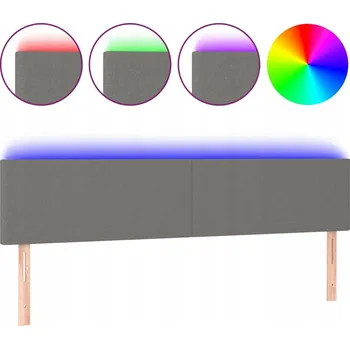 VidaXL Čelo postele s LED osvětlením, tmavě šedé,