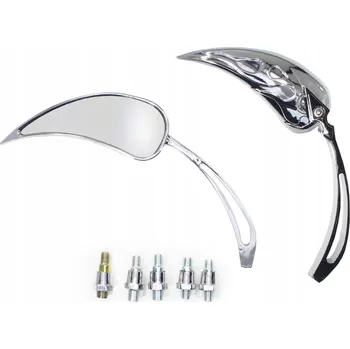 Zrcátko pro motocykl Chromované motocyklové zrcátka chopper custom bobber