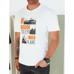 Pánské bílé tričko s potiskem FashionStreet RX5451 XL