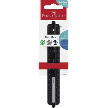 pravítka FABER-CASTELL Nelámavé ohebné školní pravítko s jménem Dots 15 cm ČERNÉ