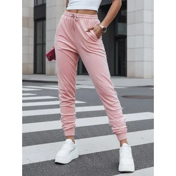 Dámské kalhoty Dámské velurové růžové tepláky FashionStreet UY2837 M