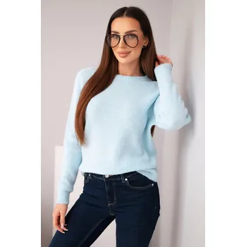 Dámský svetr Dámský svetr z baby alpaky s dlouhým rukávem modrý UNI