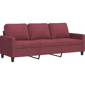 Pohovka Třímístná pohovka, vínově červená, 180 cm, čalouněná látkou