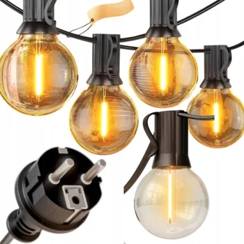 Venkovní osvětlení Světelný řetěz černý 20 LED žárovek 2000 cm venkovní industriální