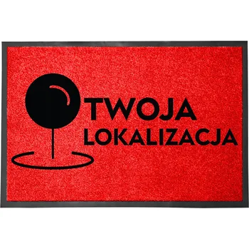 Rohožka Vstupní rohožka ČERVENÁ 40x60cm S VLASTNÍ GRAFIKOU, LOGEM A TEXTEM (např. Vaše lokalita)
