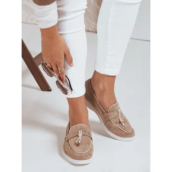 Dámské polobotky Dámské semišové béžové mokasíny FashionStreet ZY1050 37