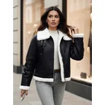 Dámská kožená bunda s ovčí kůží FURBLAZE FashionStreet černá TY4730z M