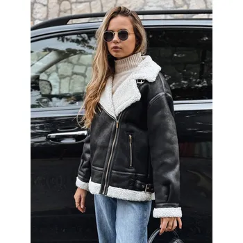 Dámská černá bunda z ovčí kůže ramones FashionStreet TY5246 M