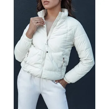 Dámská přechodná prošívaná bunda se stojáčkem SALECA ecru FashionStreet TY4401 XL