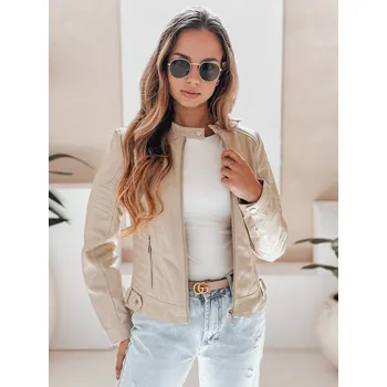 Dámská bunda Dámská kožená bunda ROCKMISS beige FashionStreet TY5215 S