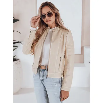 Dámská bunda Dámská kožená bunda ROCKMISS beige FashionStreet TY5226 S