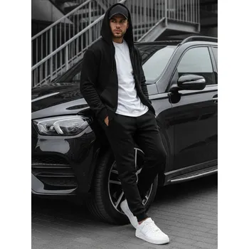 Pánská mikina Pánská mikina s kapucí na zip černá BX2192 M