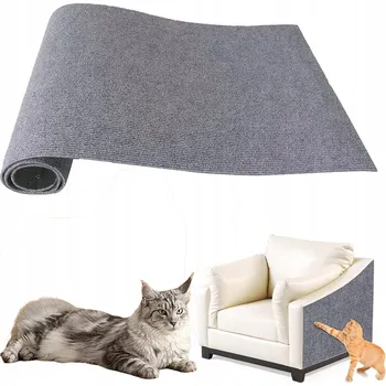 SAMOLEPICÍ škrabací podložka pro kočky, ochrana na nábytek, pohovka 300x40 šedá