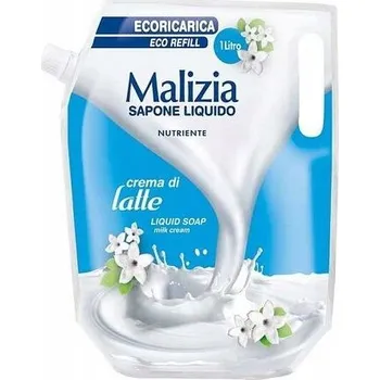 Mýdlo Malizia mýdlo latte, jemná mléčná vůně, náhradní náplň 1L