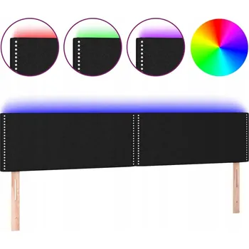 VidaXL Čelo postele s LED osvětlením, černé
