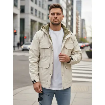 Pánská přechodná bunda s kapucí bílá FashionStreet TX5134 89