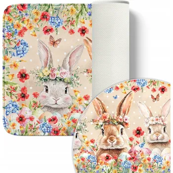 Koupelnová předložka KOUPELNOVÁ PŘEDLOŽKA 45X75 CM MĚKKÁ PROSTISKLUZOVÁ PODLOŽKA Velikonoce ZAJÍC 0378