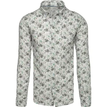 Pánská košile Pánská květinová bílá košile FashionStreet DX2633 L