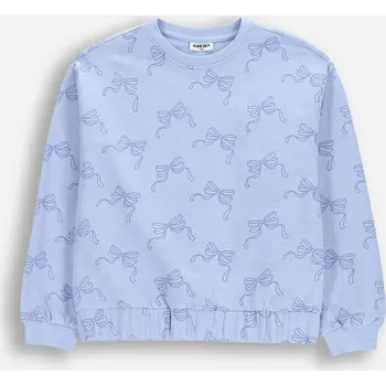 Pánská mikina Mikina Dívčí Tepláková Bez Kapuce s Mašličkami Modrá 134 Mokida WM6