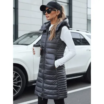 Dámská vesta Dámská prošívaná vesta s kapucí šedá FashionStreet TY5254 S