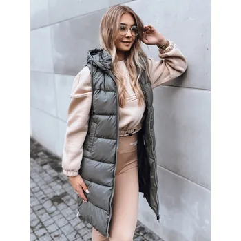 Dámská vesta Dámská dlouhá prošívaná vesta FAR AWAY tmavě šedá FashionStreet TY3832 L