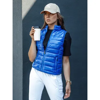 Dámská vesta Dámská krátká prošívaná vesta WIANO modrá FashionStreet TY4522 XXL