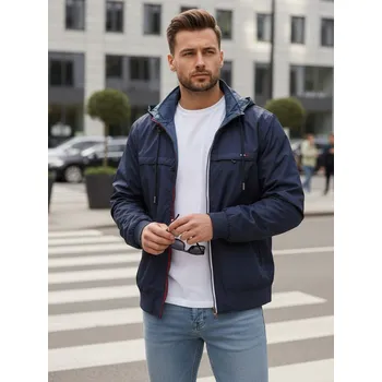 Pánská bunda FashionStreet pánská tmavě modrá oboustranná přechodná bunda TX4985 XXL