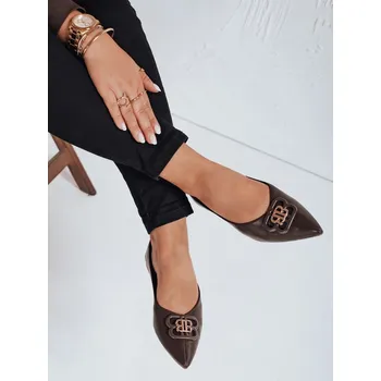 Dámské polobotky FashionStreet hnědé dámské baleríny ZY1061 37
