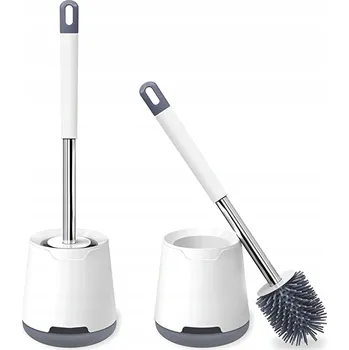WC štětka Silikonový WC kartáč s antibakteriálním zásobníkem, volně stojící do koupelny