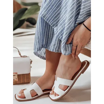 Dámské polobotky CLASSROT dámské žabky s vroubkovaným hřbetem bílé FashionStreet ZY0885 36