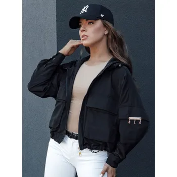 Dámská bunda Dámská přechodová bunda s kapucí BUNOL černá FashionStreet TY4469 XL