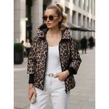 Dámská bunda Dámská přechodná bunda v leopardí béžové barvě FashionStreet TY5549 L