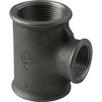 Vodovodní potrubí Černý t-kus redukovaný 6/4" x 1/2" x 6/4" FFF SVSFC1306412