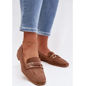 Dámské sandále Dámské mokasíny Loafersy s ozdobným prvkem Hnědé Evelora 39