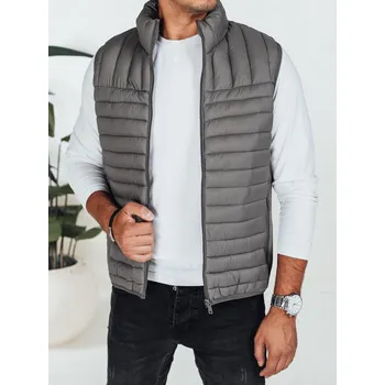 Pánská prošívaná tmavě šedá vesta FashionStreet TX5081 L