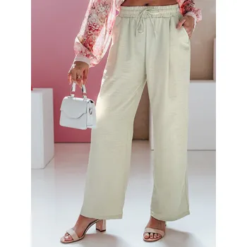 Dámské oblečení Dámské kalhoty se širokými nohavicemi MILLIVIO khaki FashionStreet UY2661 L