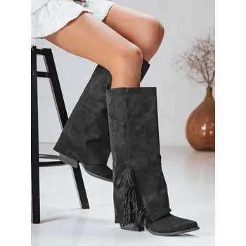 Dámské polobotky Dámské semišové boho černé boty FashionStreet ZY1287 40