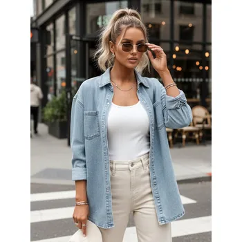 Dámská košile Dámská džínová košile oversize BLUJANES modrá FashionStreet DY0455 L