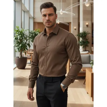 Pánská košile Pánská elegantní hladká košile SLIM FIT FashionStreet DX2680 XXL