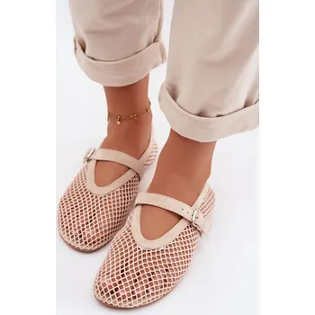 Dámské baleríny Síťované baleríny s páskem světle béžové Pherina 40