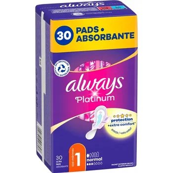 Menstruační vložka Always Platinum Normal vložky s křidélky, 30 kusů
