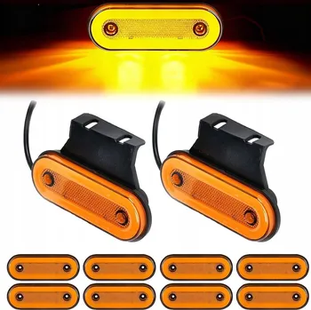 Přídavný světlomet SADA 10x OBRYSOVÉ SVĚTLO ORANŽOVÁ LED diodová OBRYSOVKY 12V 24V