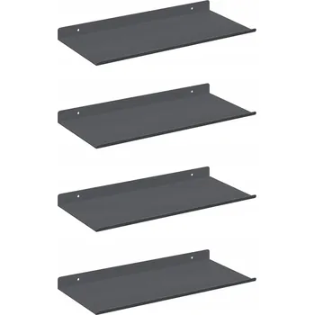 police Nástěnná polička s policí 4 pcs Antracit 40 x 18 x 2,5 cm