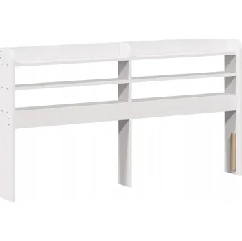 Čelo k posteli s policemi, bílá, 120 cm, borovicové dřevo