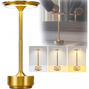 Lampička NABÍJECÍ STOLNÍ LAMPA 3000MAH DOTYKOVÁ 3-ÚROVŇOVÁ VODĚODOLNÁ HLINÍKOVÁ