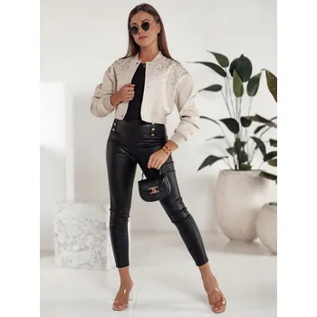 Dámské kalhoty Dámské voskované kalhoty SKINLOVE s vysokým pasem černé FashionStreet UY2198 XS