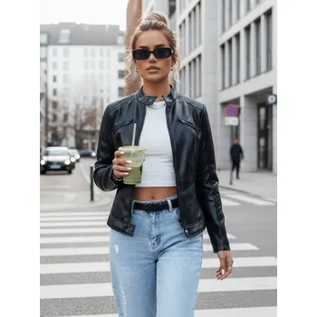 Dámská kožená bunda KLIROS černá FashionStreet TY4466 S