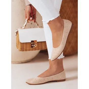 Dámské polobotky Dámské semišové baleríny s plochým podpatkem GLAMINO white FashionStreet ZY0764 39