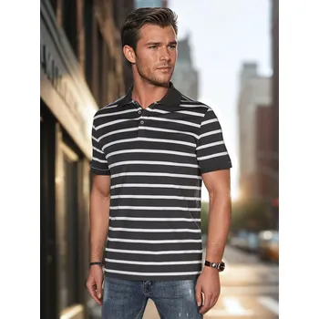 Pánské tričko FashionStreet pánská pruhovaná polokošile PX0639 XXL